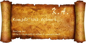 Komjáthi Albert névjegykártya
