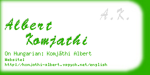 albert komjathi business card